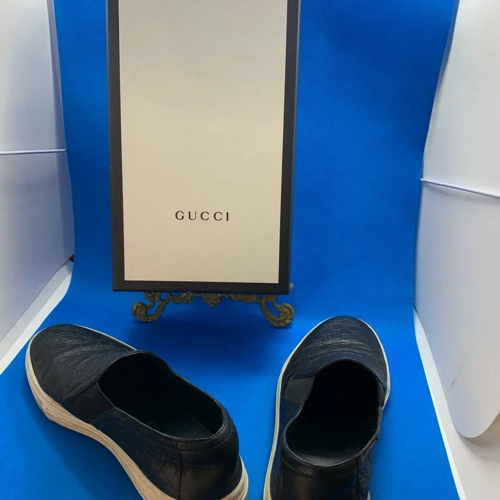 $620~GUCCI~Leather GUCCISSIMA Slip-On Sneakers~36.5 or‎ 6.5